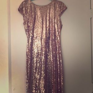 Long rose gold dress